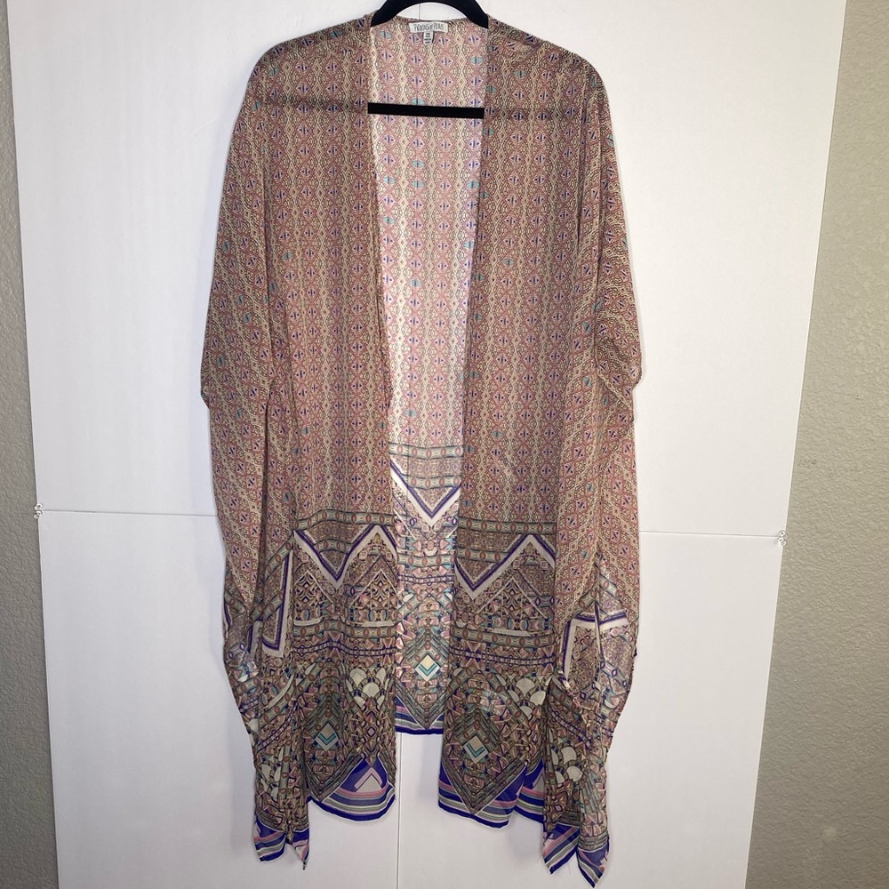 Patrons of Peace Boho Printed Kimono Duster – One Size